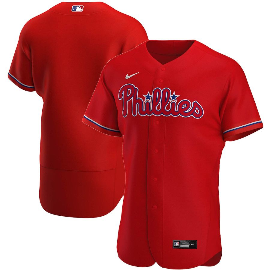 Mens Philadelphia Phillies Nike Red Alternate Authentic Team MLB Jerseys